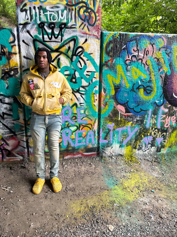 Yellow Patchwork Hoodie