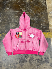 Pink patchwork hoodie