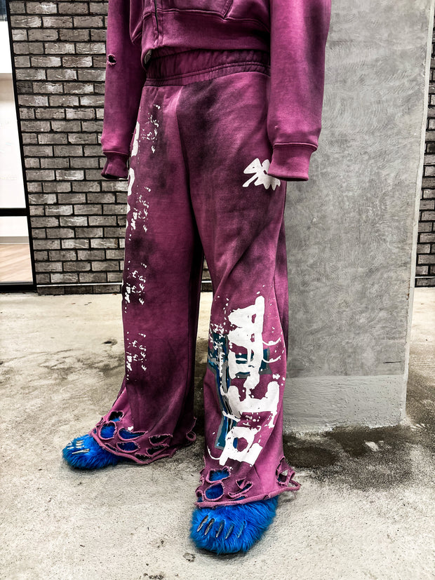 Purple "wash me away" sweats