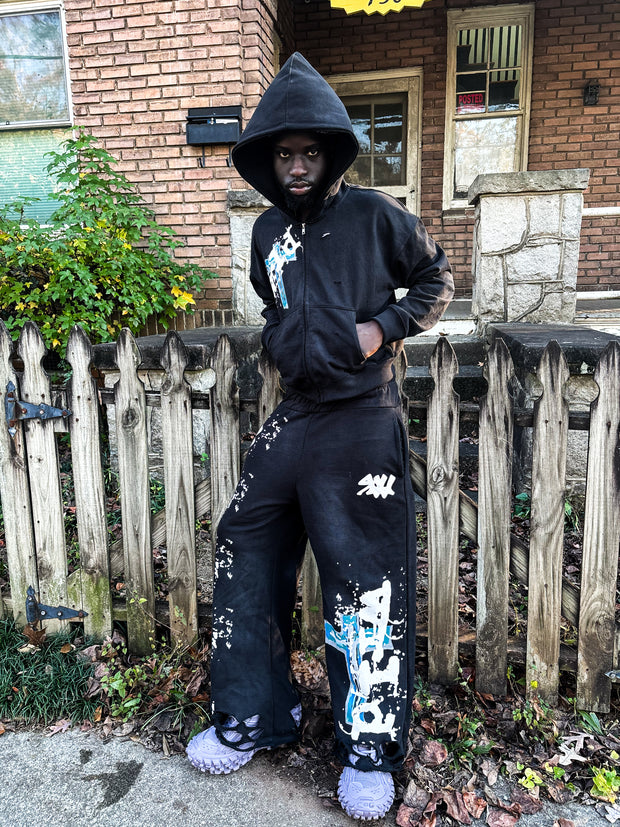 Black "WASH ME AWAY" sweatsuit