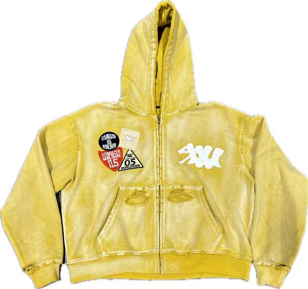 Yellow Patchwork Hoodie