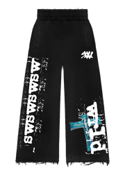 Black "wash me away" sweats