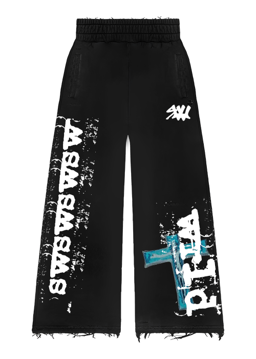 Black "wash me away" sweats