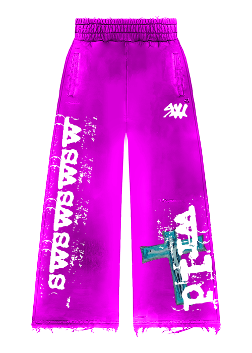 Purple "wash me away" sweats